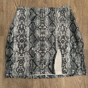 Endless Rose Black and Gray Sequin Pencil Skirt